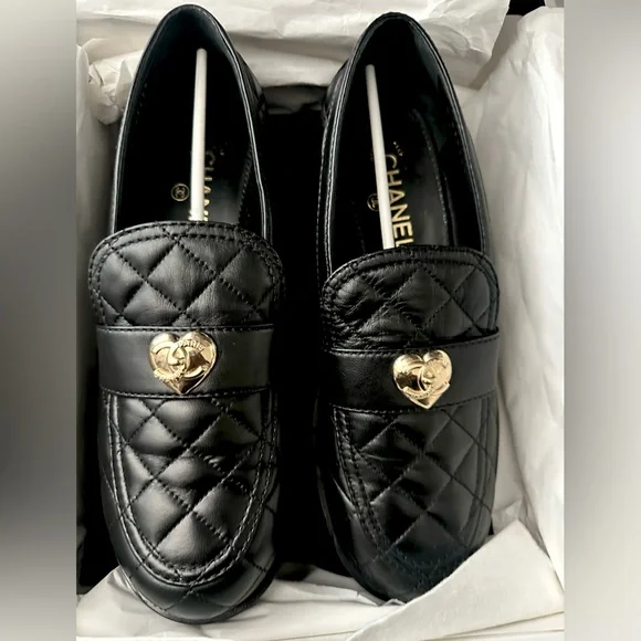 CHANEL | Shoes | Chanel Black Quilted Slipon Loafers With  display picture 1